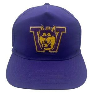 Vintage 80’s 90’s University of Washington Huskies College Snapback Cap Hat